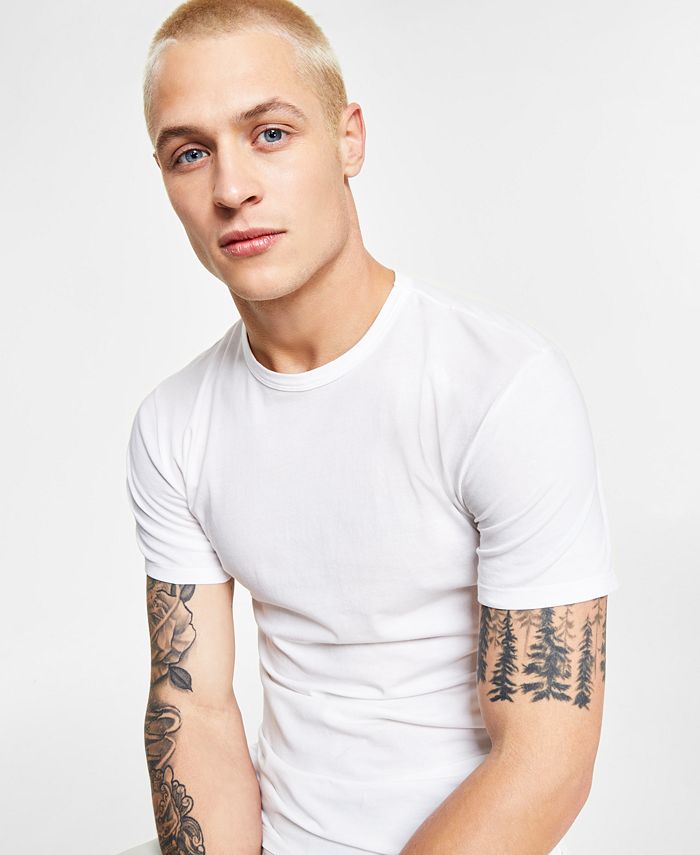 Calvin Klein Men\'s 3-Pack Macy\'s Crew Stretch - Neck Cotton Undershirts