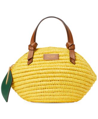 kate spade new york - Lemon Drop 3D Straw Medium Crossbody Tote