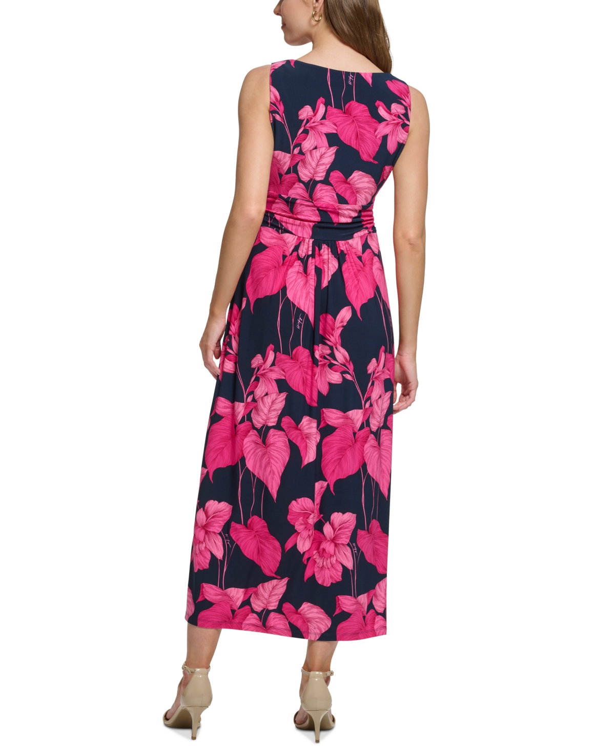 Shop Tommy Hilfiger Petite Floral-print Maxi Dress In Skycpt,sna