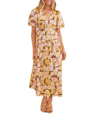 MINKPINK - Women's Zoey Cotton Puff-Sleeve Midi Dress
