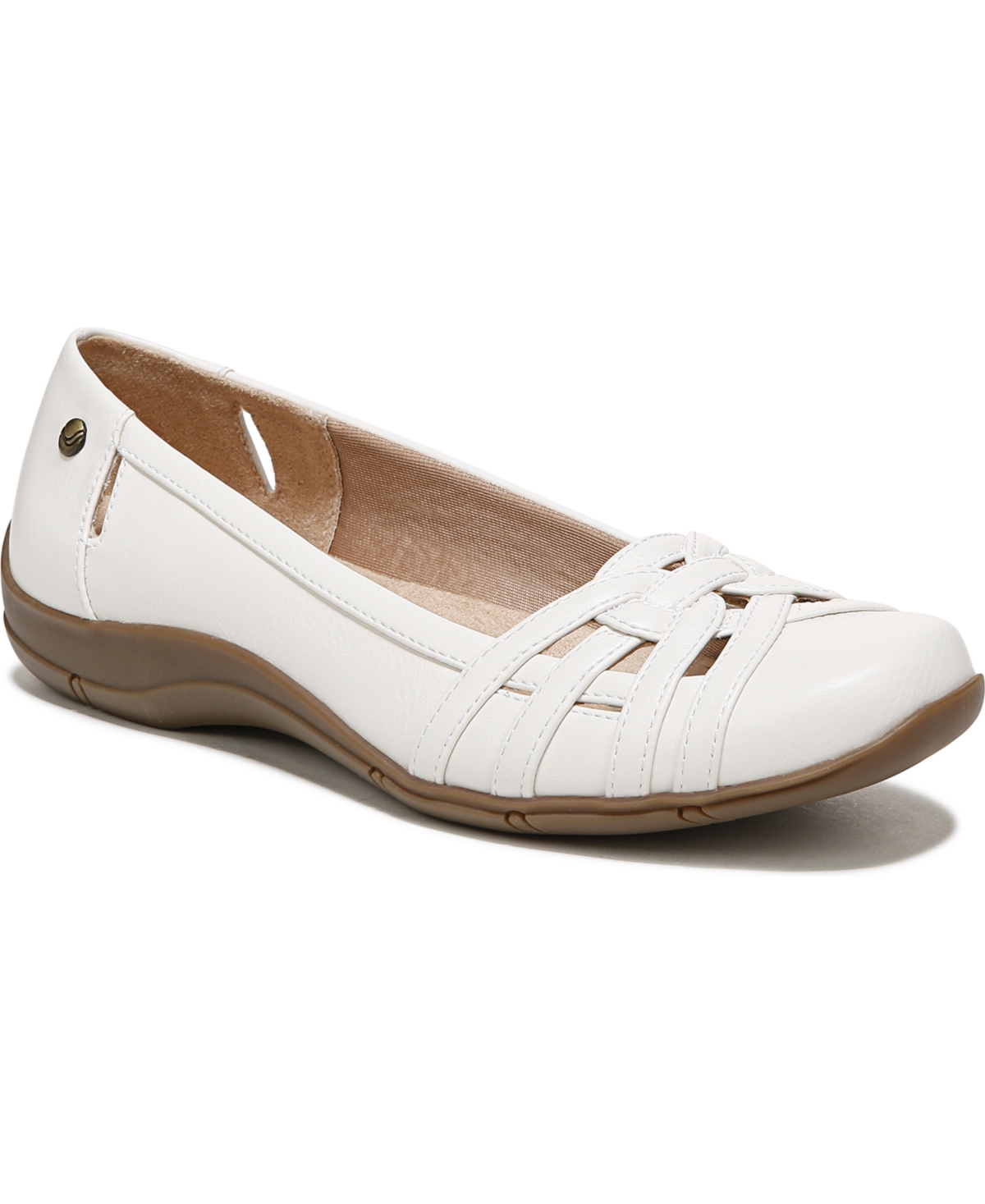 Diverse Flats - White Sand Faux Leather