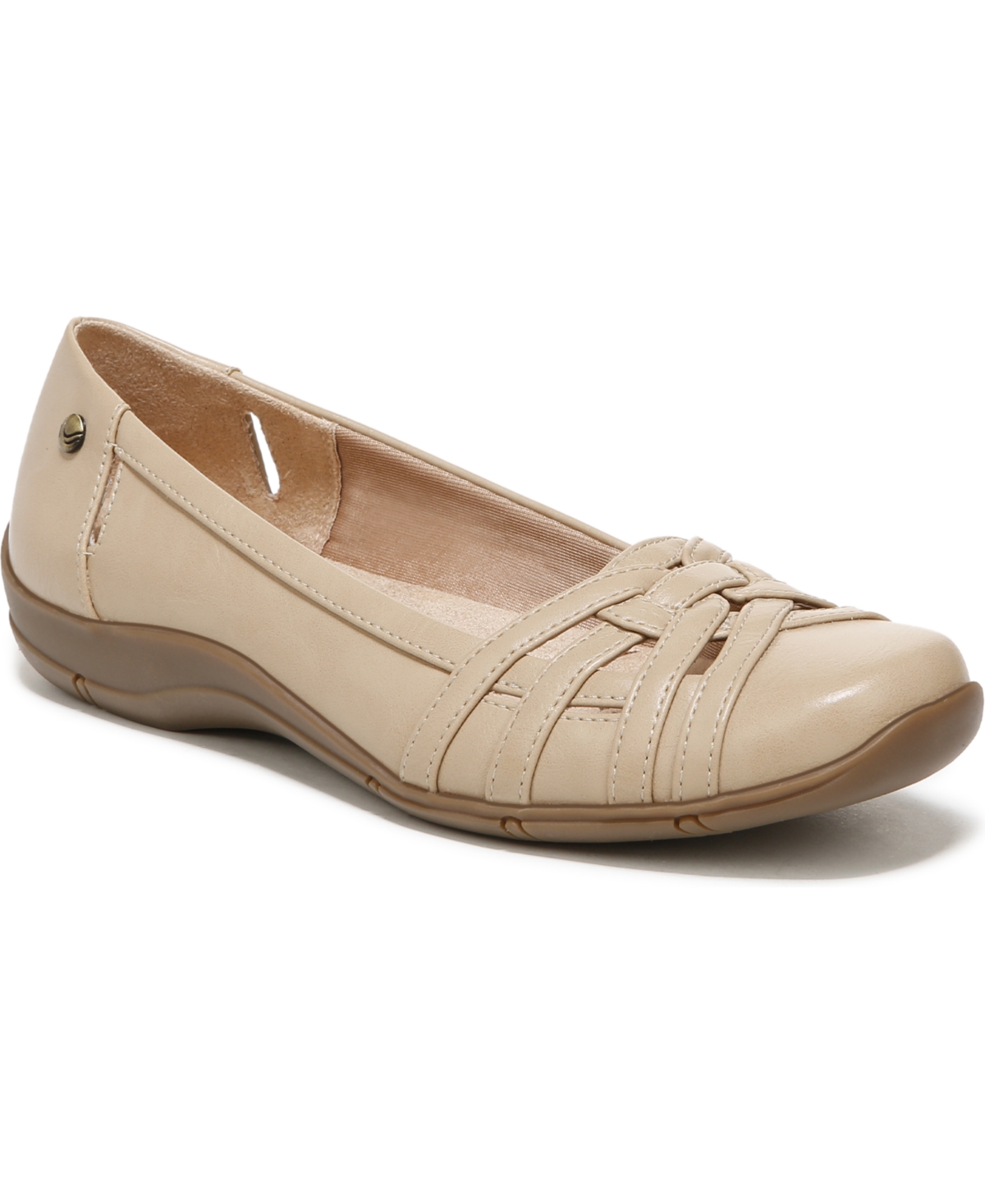 Shop Lifestride Diverse Flats In Tender Taupe Faux Leather