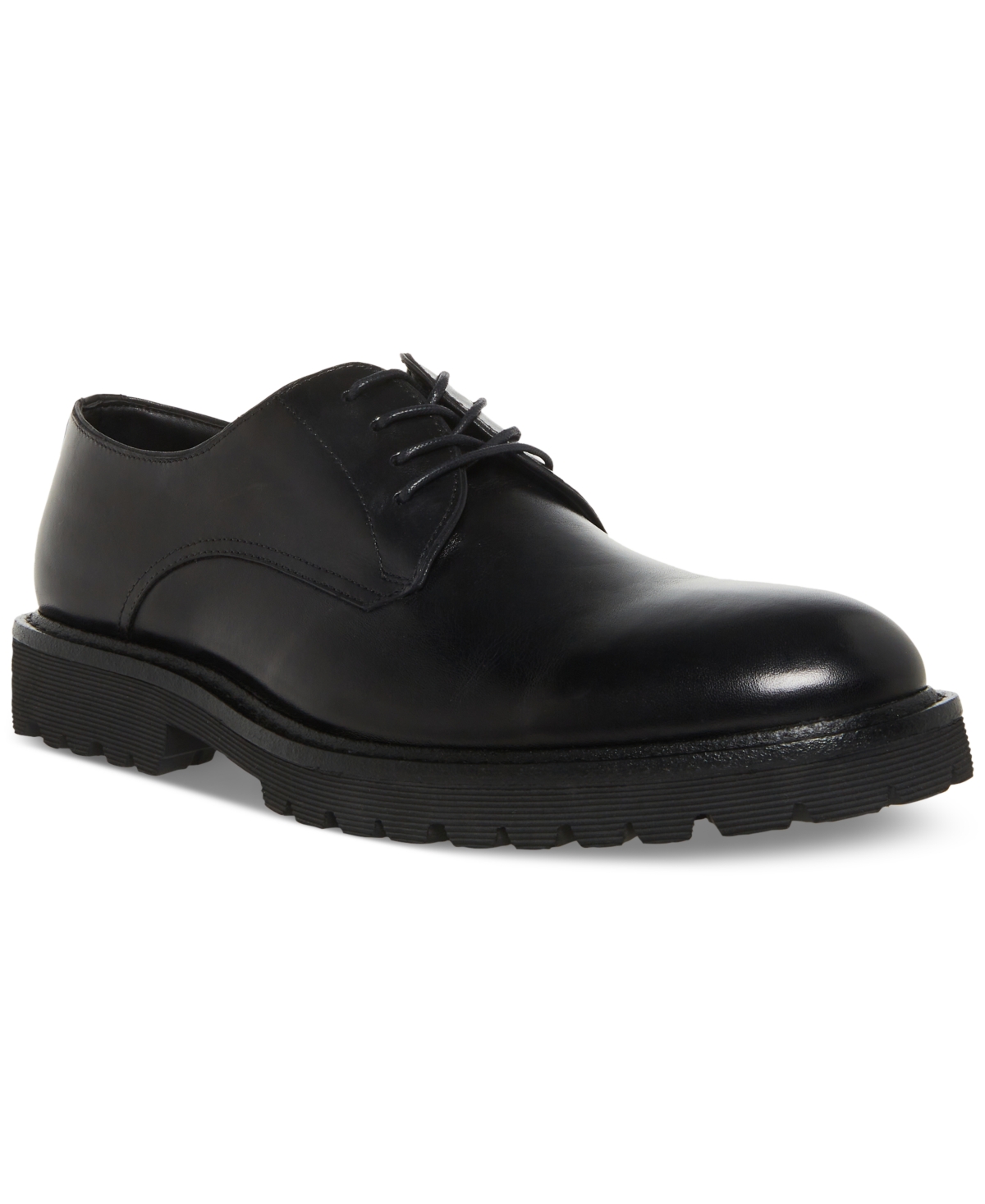 Steve Madden Men's Brodee Leather Lace-up Derby Shoes In Black