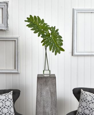 Selloum Artificial Plant in Glass Cylinder Vase