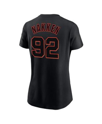 Women's Alyssa Nakken Black San Francisco Giants Name and Number T-shirt