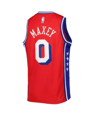 Big Boys and Girls Tyrese Maxey Red Philadelphia 76ers 2022/23 Swingman Jersey - Statement Edition