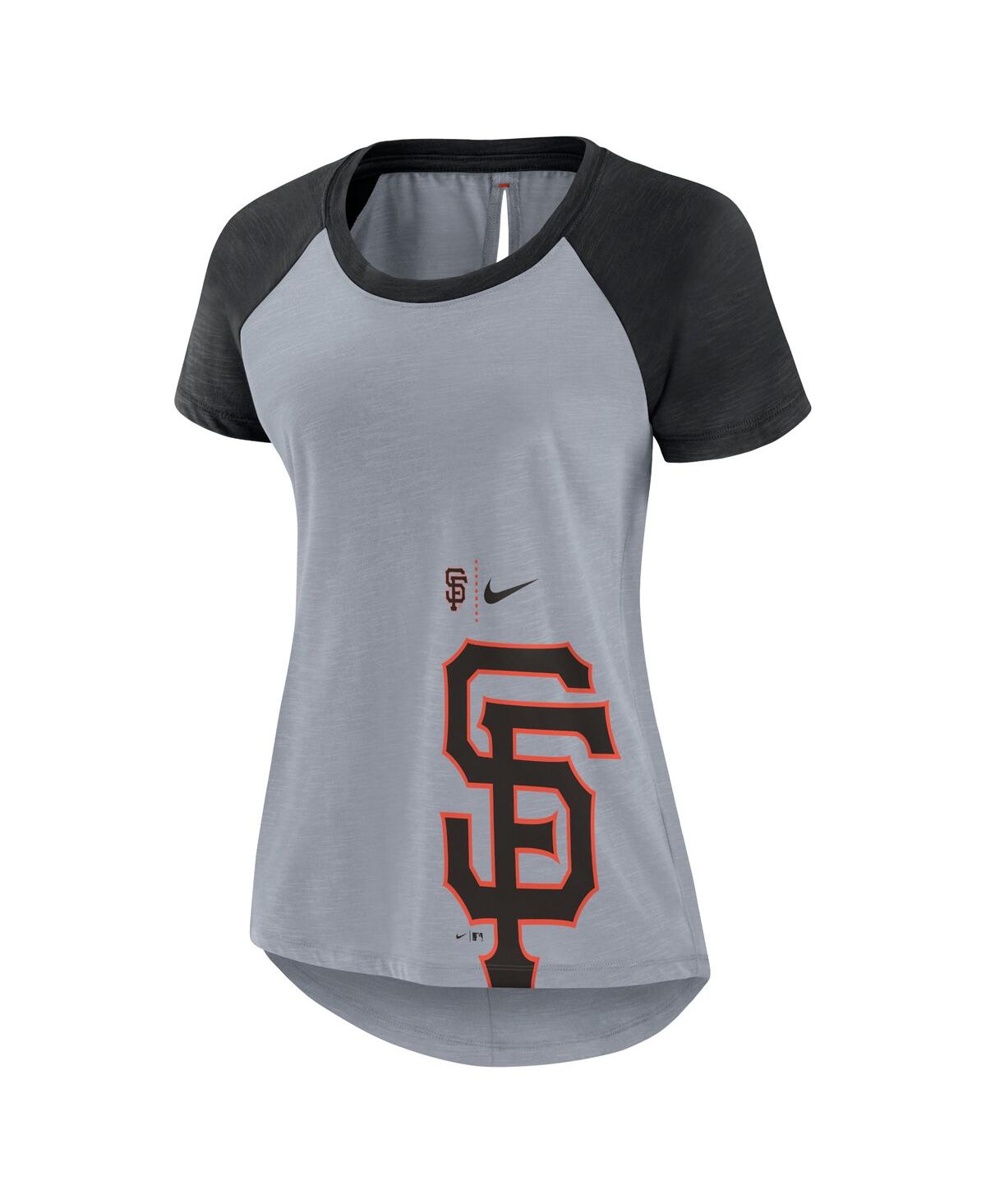 Nike Heather Gray San Francisco Giants Summer Breeze Raglan Fashion T-shirt In Heather Gray