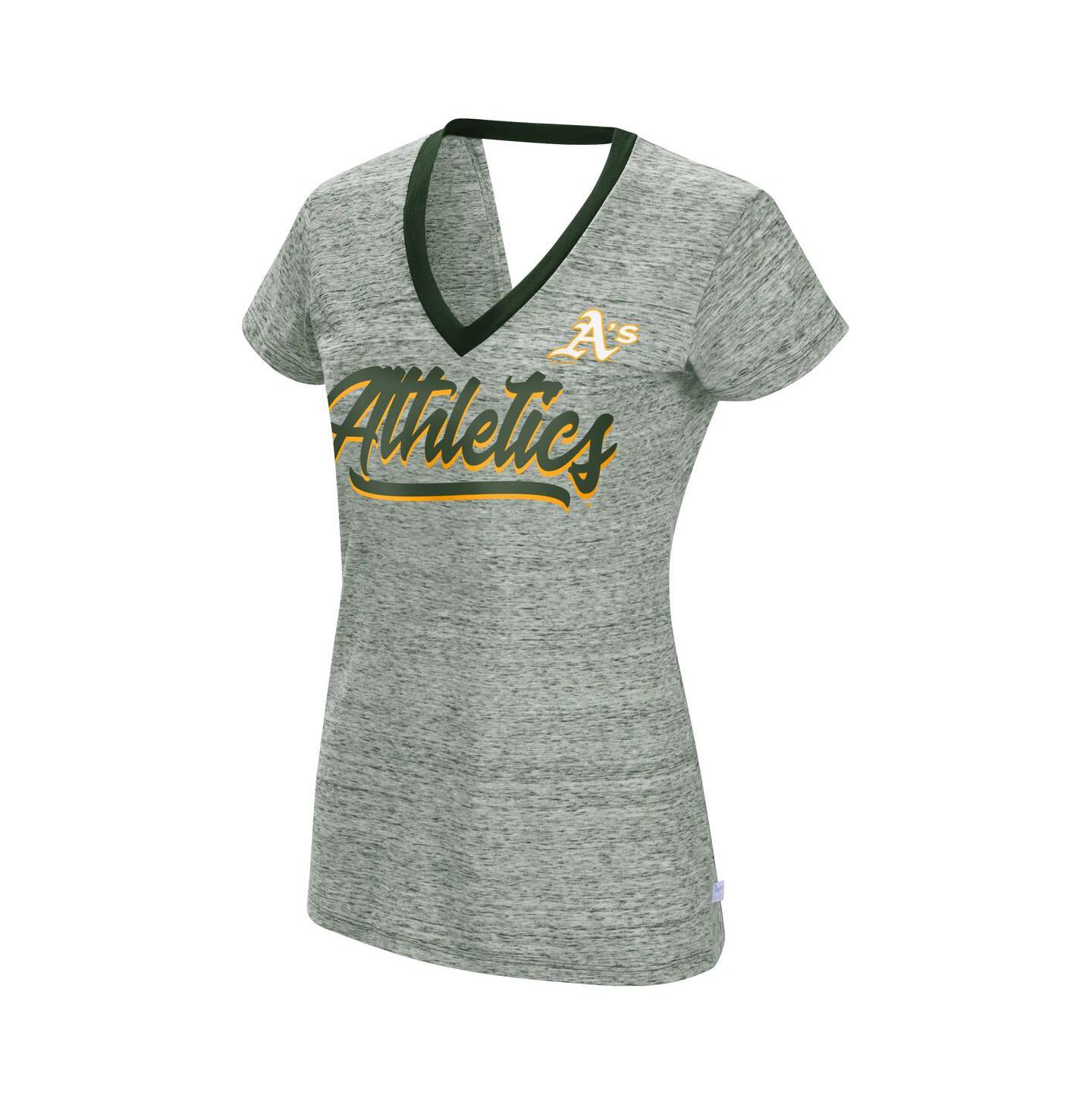 Женская футболка Touch Green Oakland Athletics Halftime Back Wrap Top V-Neck — фото 2