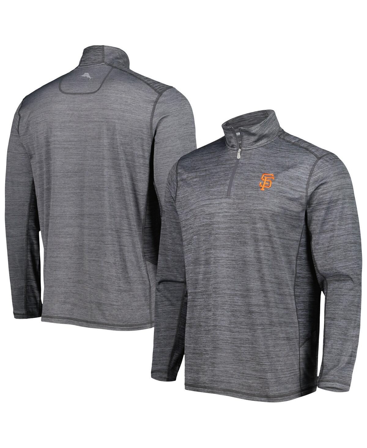 Tommy Bahama Gray San Francisco Giants Delray Islandzone Half-zip Top In Gray