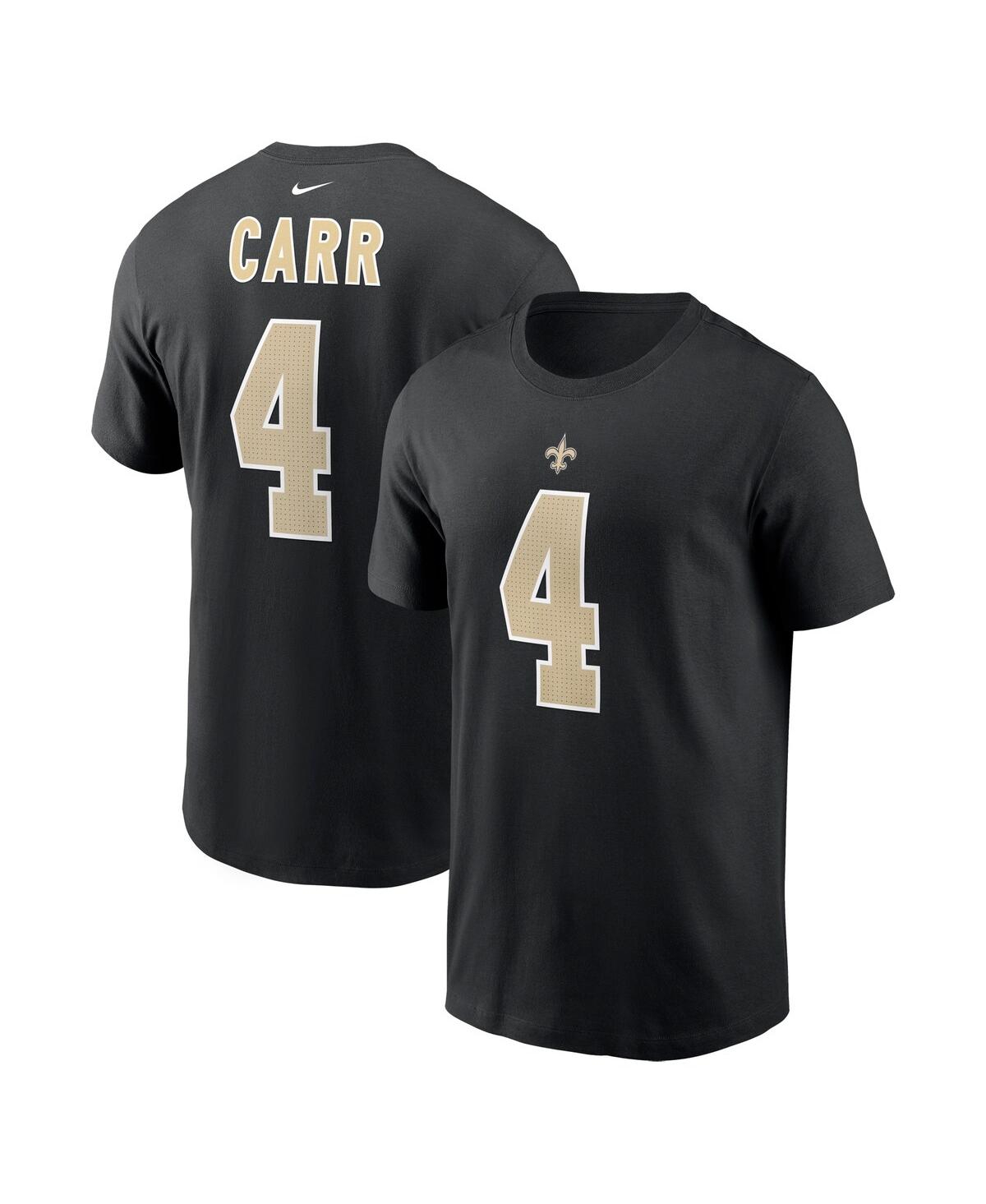 Nike Men's  Derek Carr Black New Orleans Saints Player Name And Number T-shirt In Black