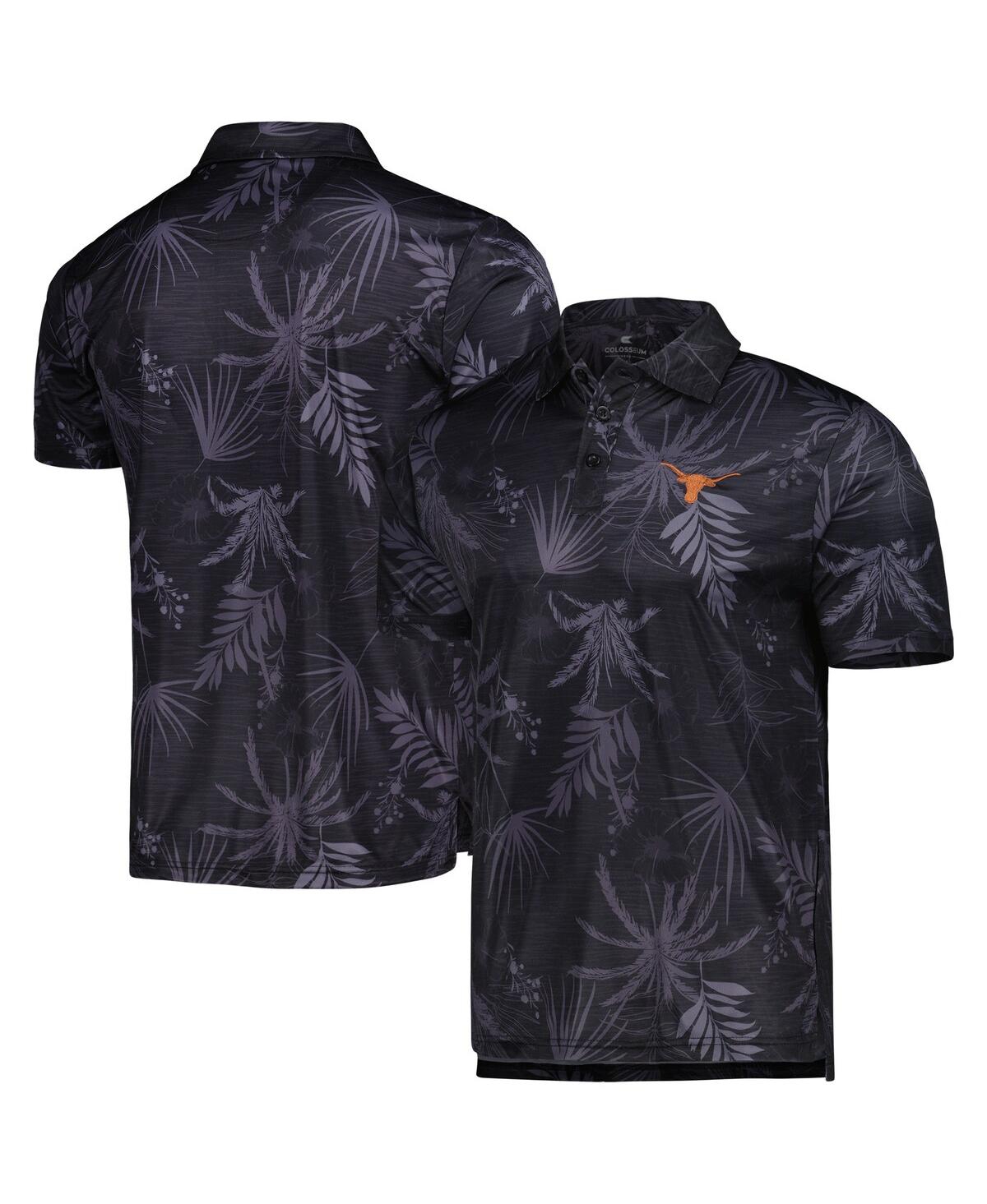 Shop Colosseum Men's  Black Texas Longhorns Palms Team Polo Shirt
