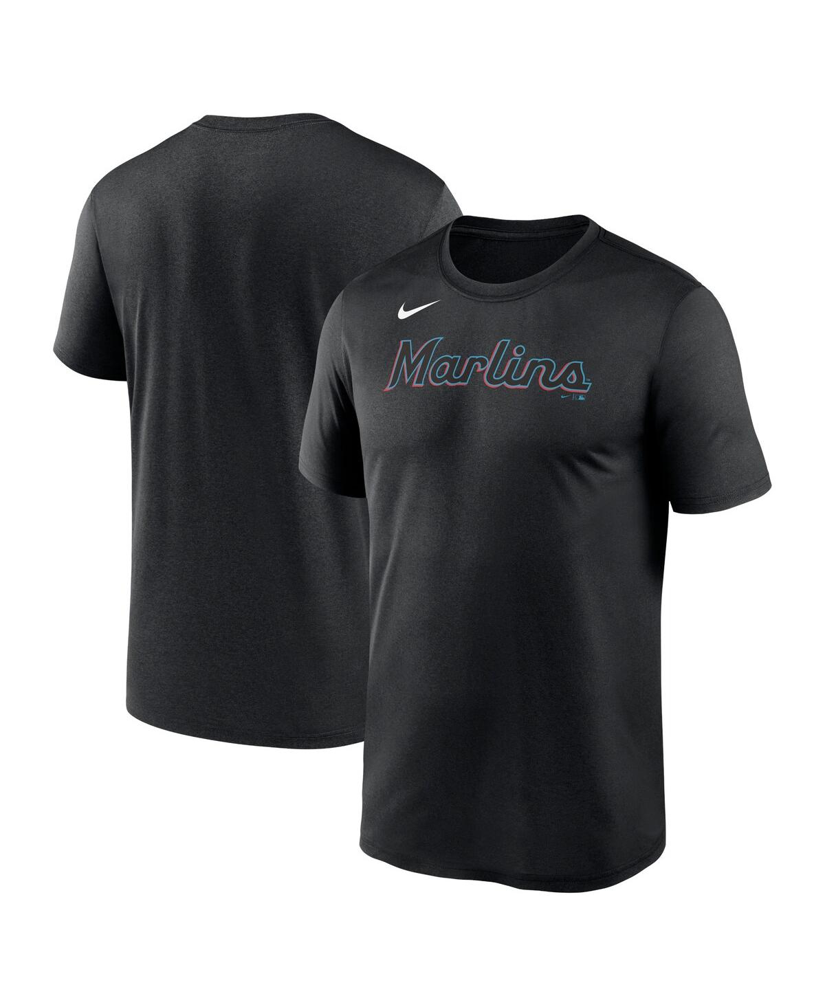 Nike Men's  Black Miami Marlins New Legend Wordmark T-shirt