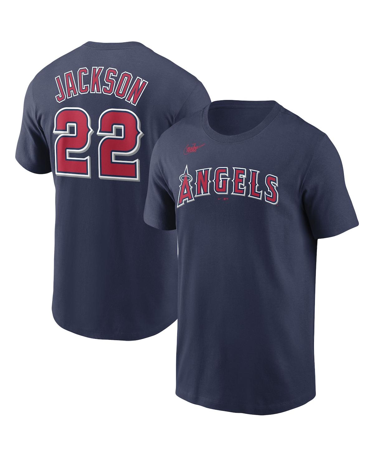 Shop Nike Men's  Bo Jackson Navy California Angels Cooperstown Collection Name And Number T-shirt