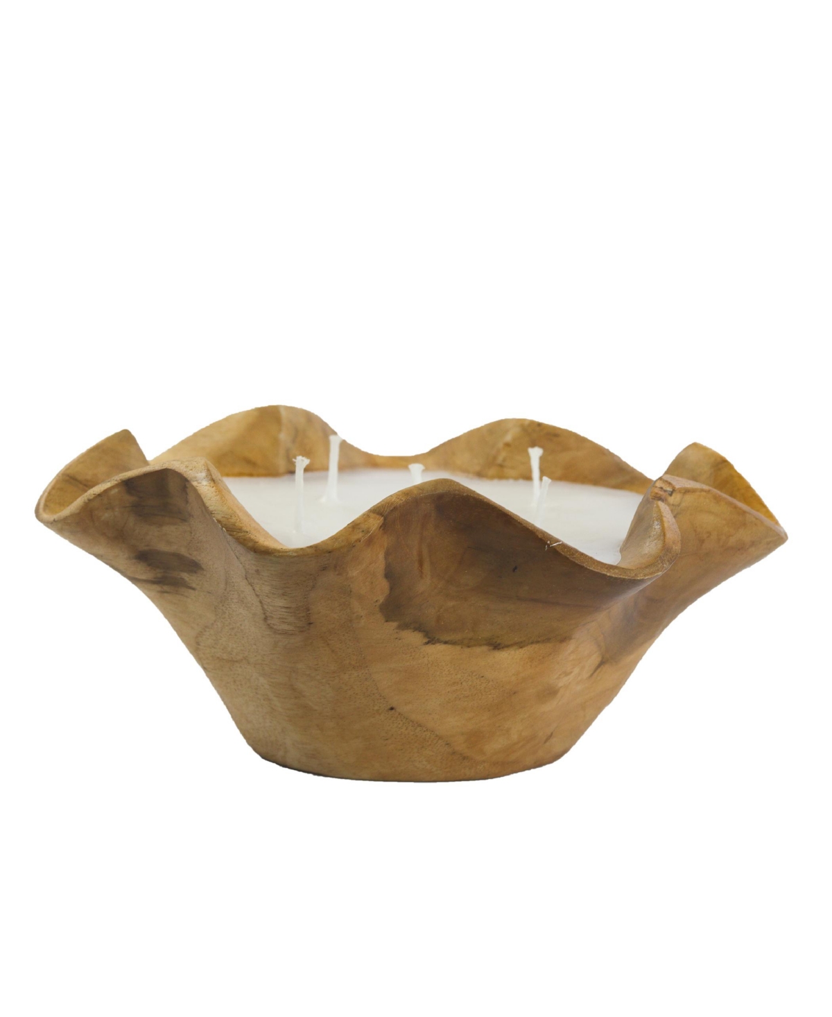 Ab Home 5-Wick Candle In Teak Holder, W x L x H