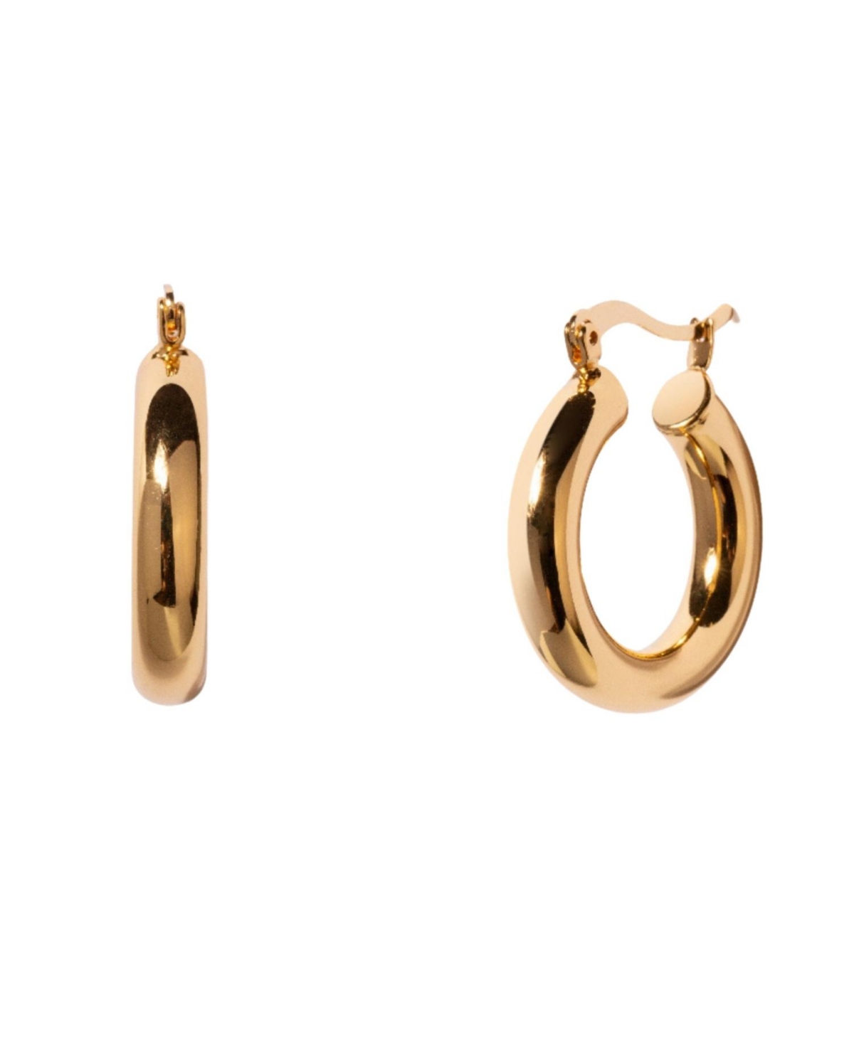 Women's Chunky Bear Hoop Earrings - Gold
