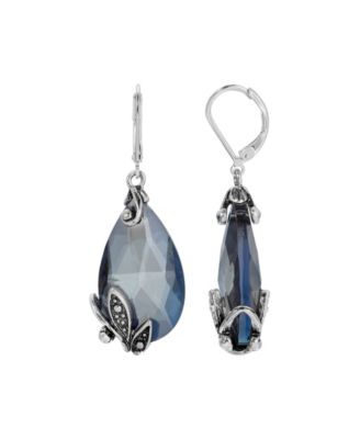 Glass Teardrop Leverback Earring