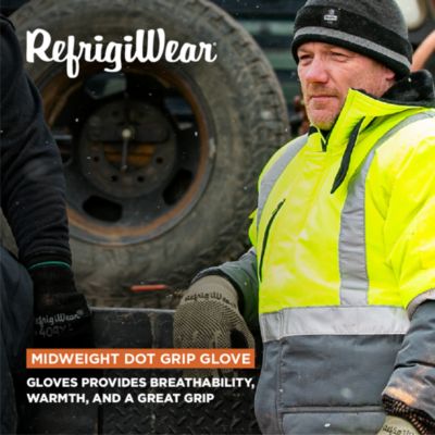 Men's Midweight Dot Grip Gloves - Insulated Knit Work Gloves with PVC Grip, Sold by the Dozen