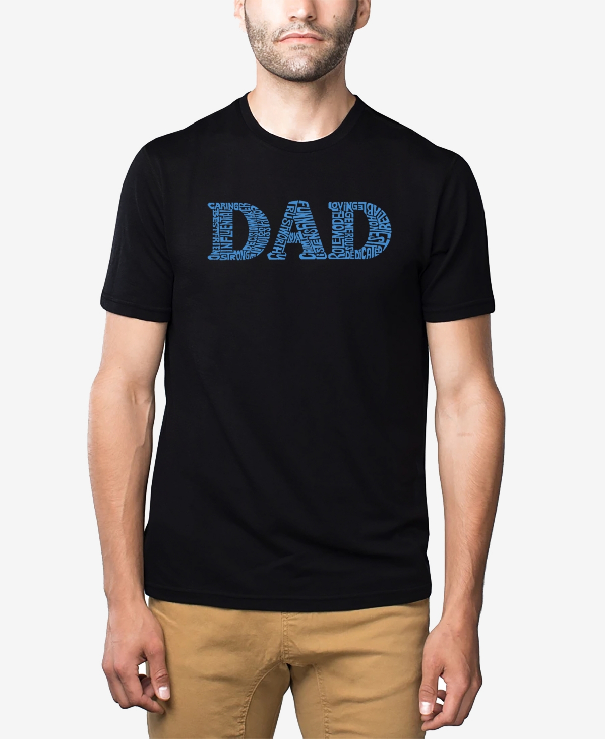 Shop La Pop Art Men's Premium Blend Dad Word Art Short Sleeve T-shirt In Black