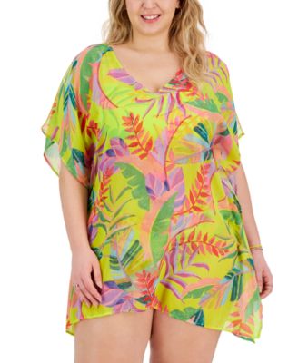Becca ETC - Plus Size Costa Printed Bella Tunic Swim Cover-Up