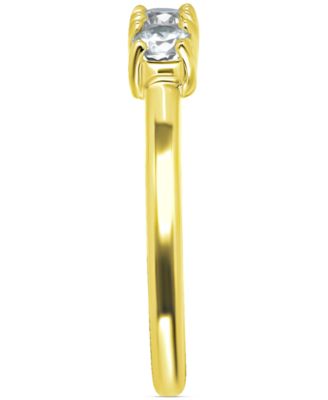Cubic Zirconia Three Stone Toe Ring in 18k Gold-Plated Sterling Silver, Created for Macy's