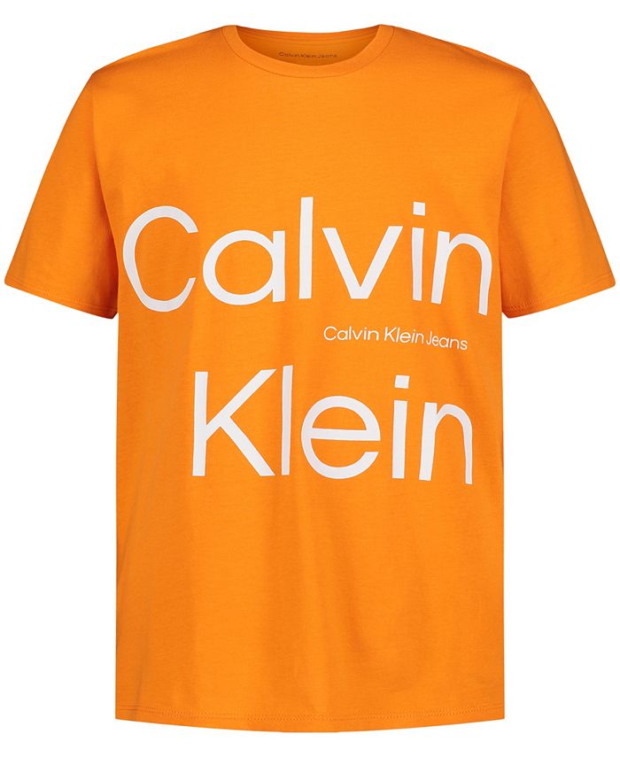 Calvin Klein Big Boys logo Rugged Short Sleeve T-shirt - Macy's