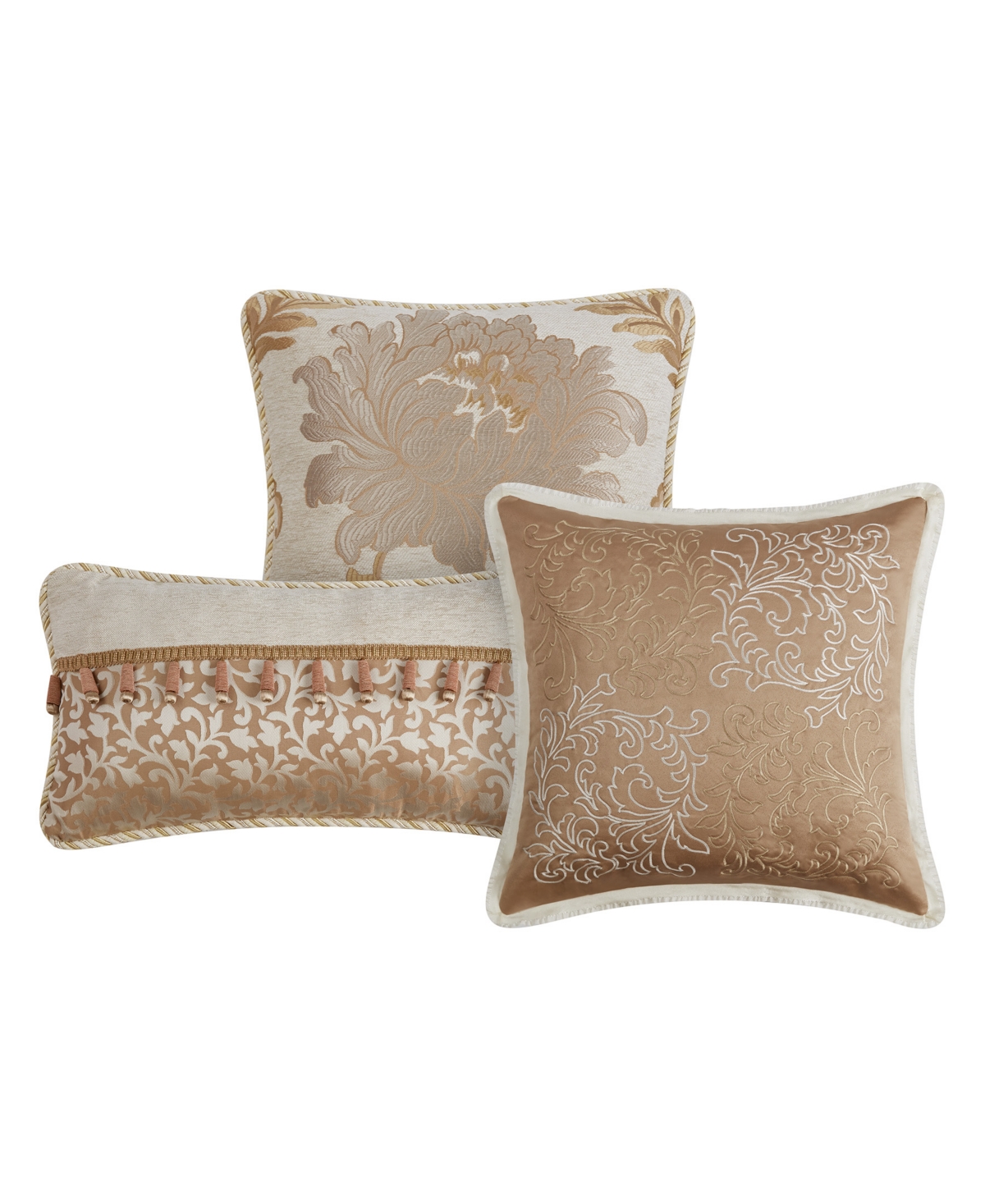 WATERFORD ANSONIA DECORATIVE PILLOWS SET OF 3 BEDDING