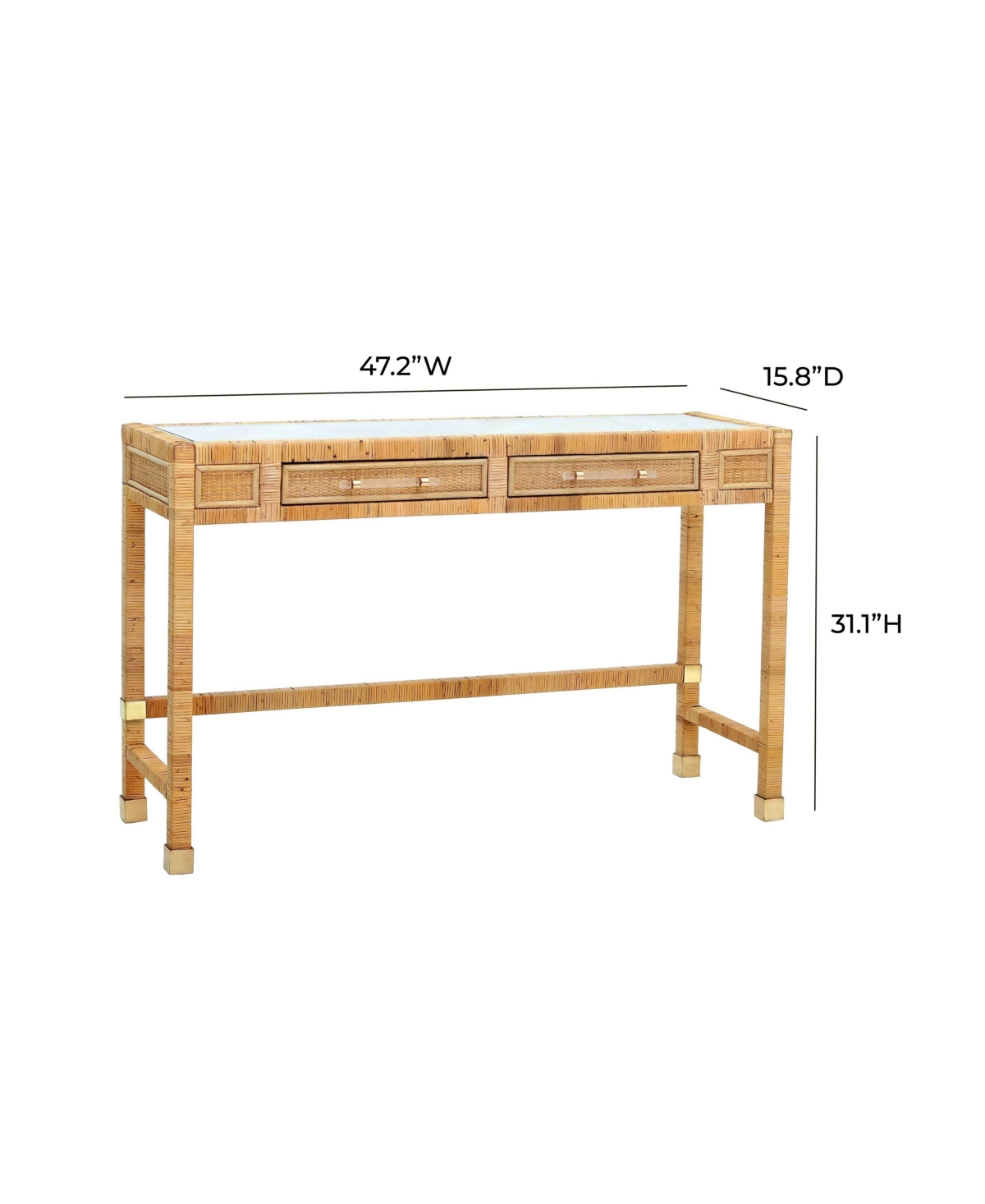 Tov Furniture Amara Rattan Desk In Natural