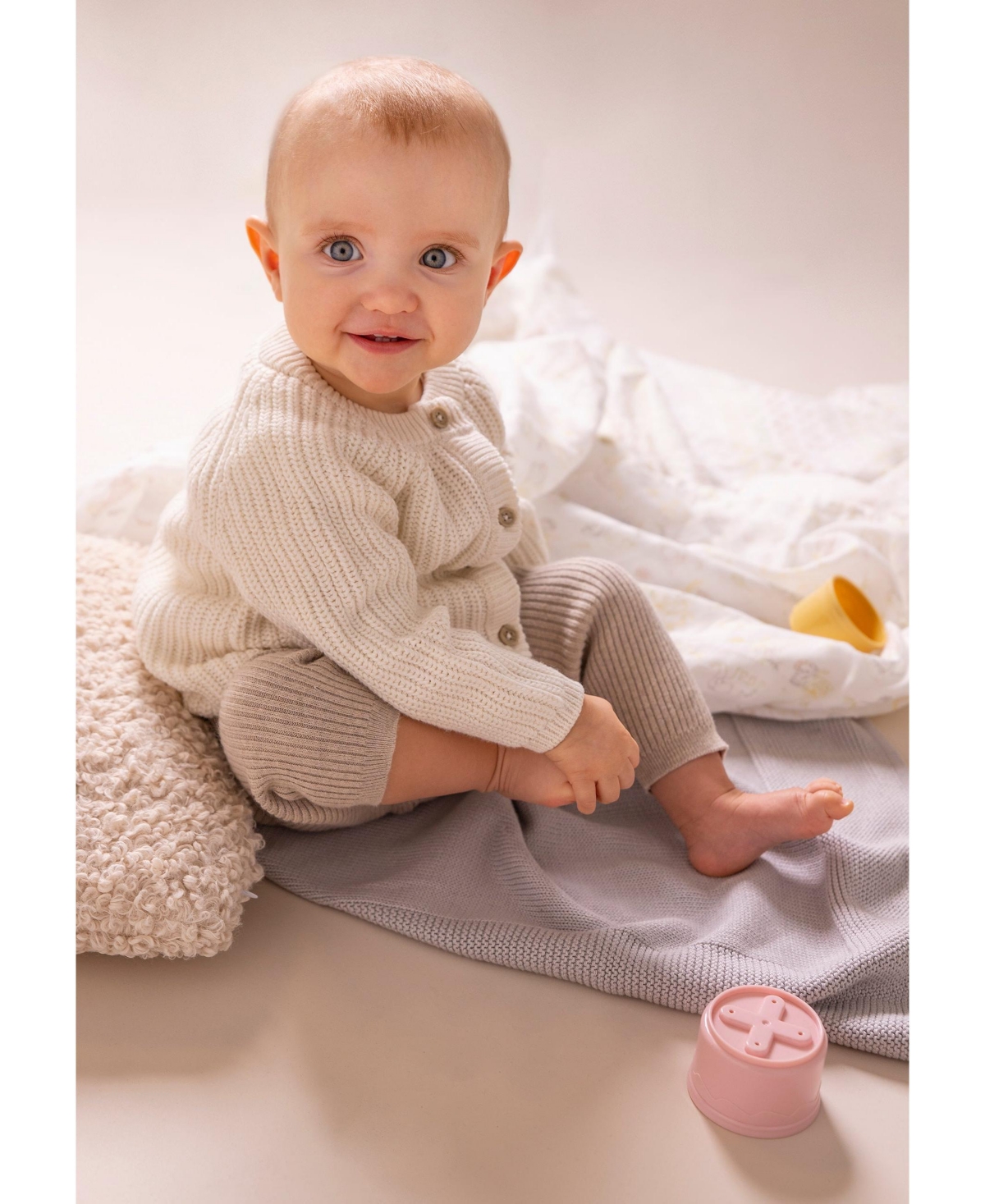 Stellou & Friends Girls 100% Cotton Chunky Ribbed Knitted Cardigan Ages Years