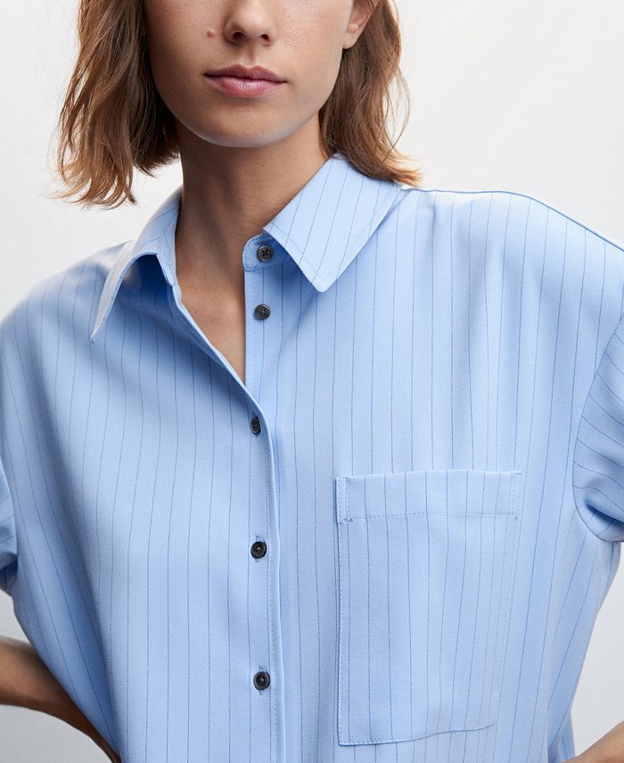 MANGO Women's Pinstripe Shirt - Macy's