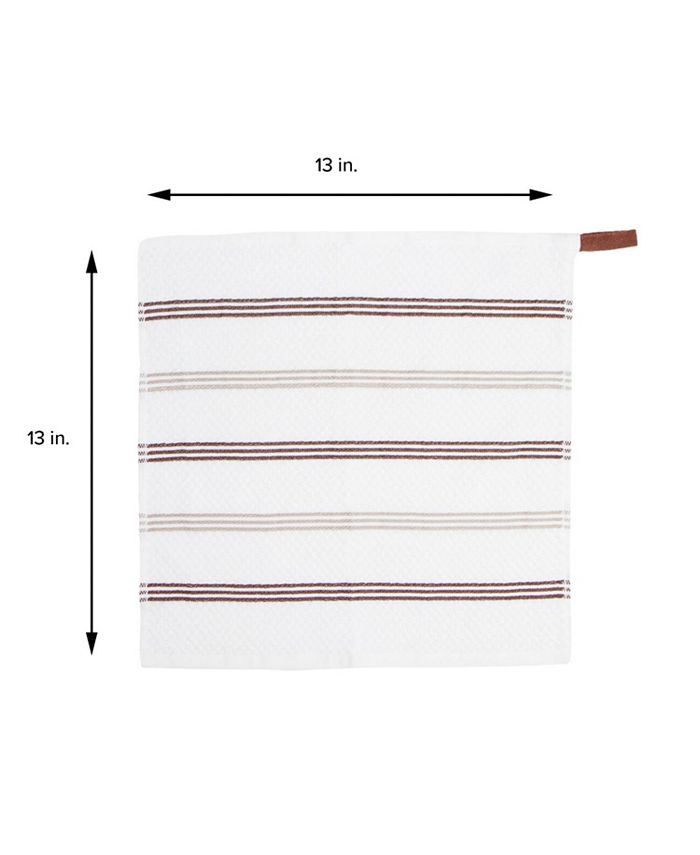 Sloppy Chef Premier Cotton Dishcloths (12 Pack), Striped Pattern, 100