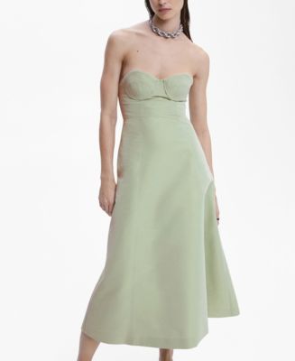 MANGO Women's Flared Corset Dress - Macy's