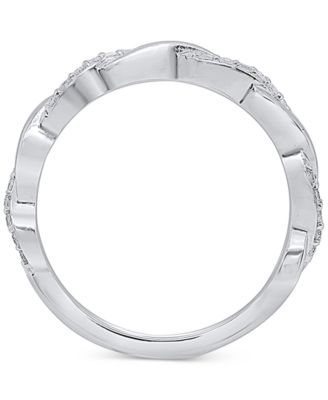 Diamond Twist Ring (1/5 ct. t.w.) in Sterling Silver.