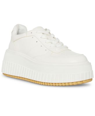 MADDEN GIRL Ccora プラットフォーム 厚底 スニーカー Amazon.com | Madden Girl Women's Ccora Sneaker, White/Tan, 5