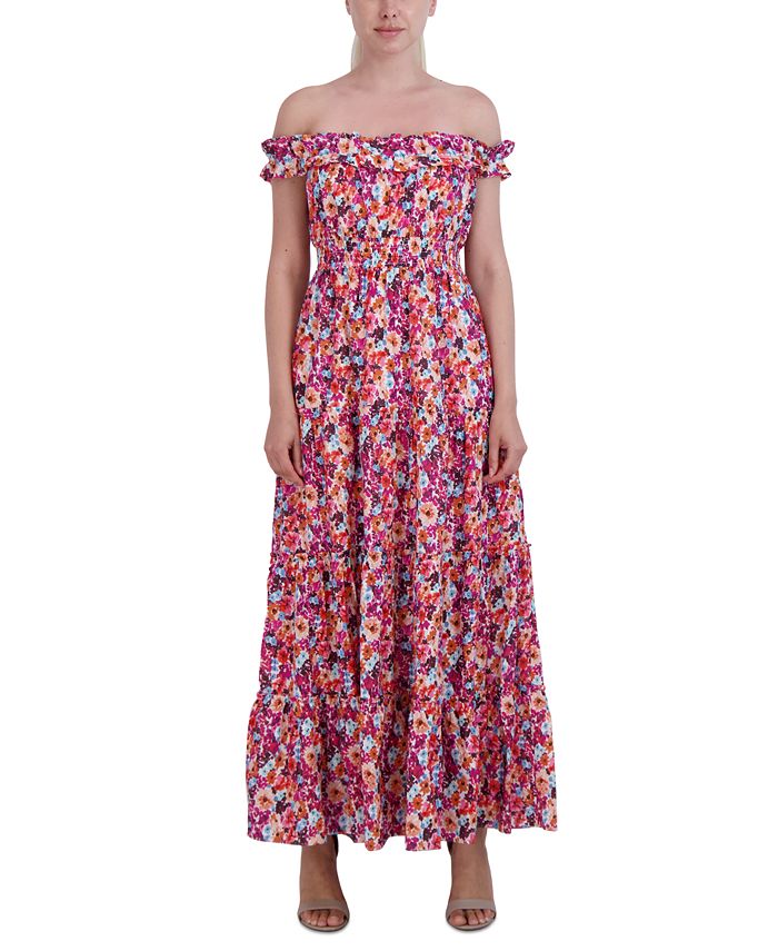 Laundry by Shelli Segal Women's Floral Cotton OffTheShoulder Maxi