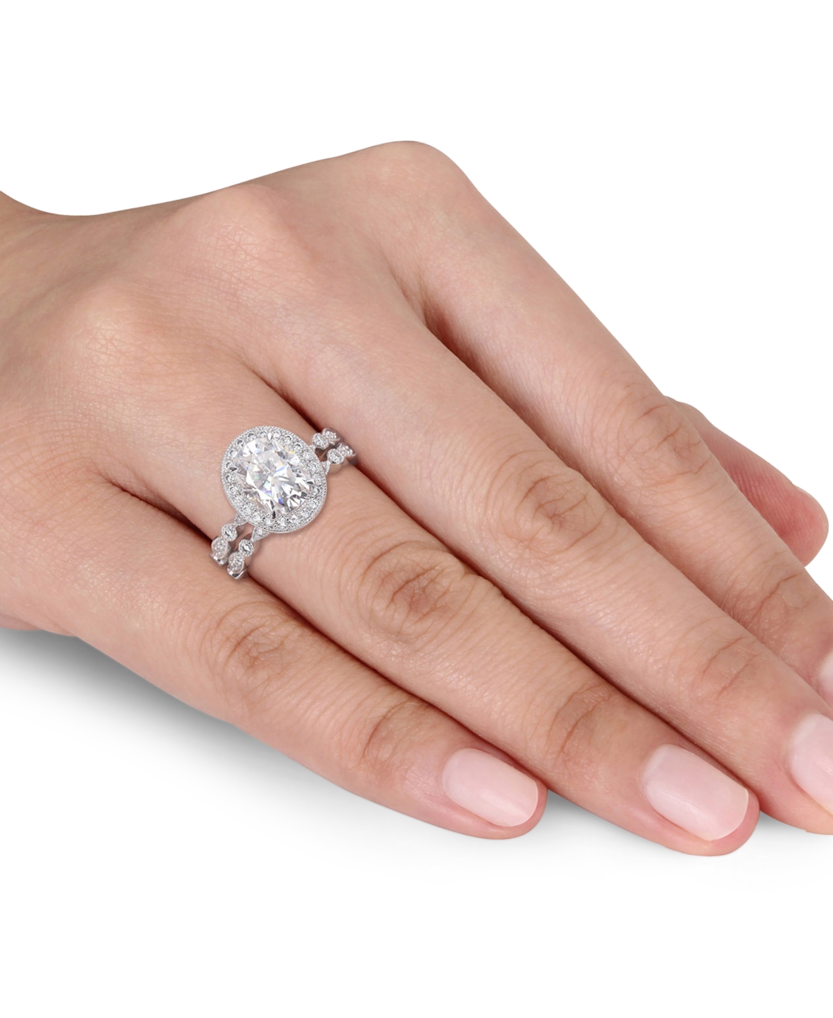 Halo Bridal Set (2-1/2 ct. t.w.) in 10k White Gold - Moissanite