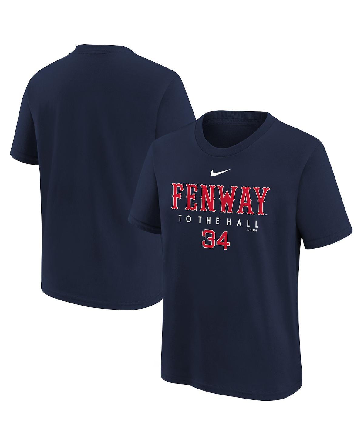 Nike Kids' Big Boys And Girls  David Ortiz Navy Boston Red Sox 2022 Hall Of Fame Number Graphic T-shirt
