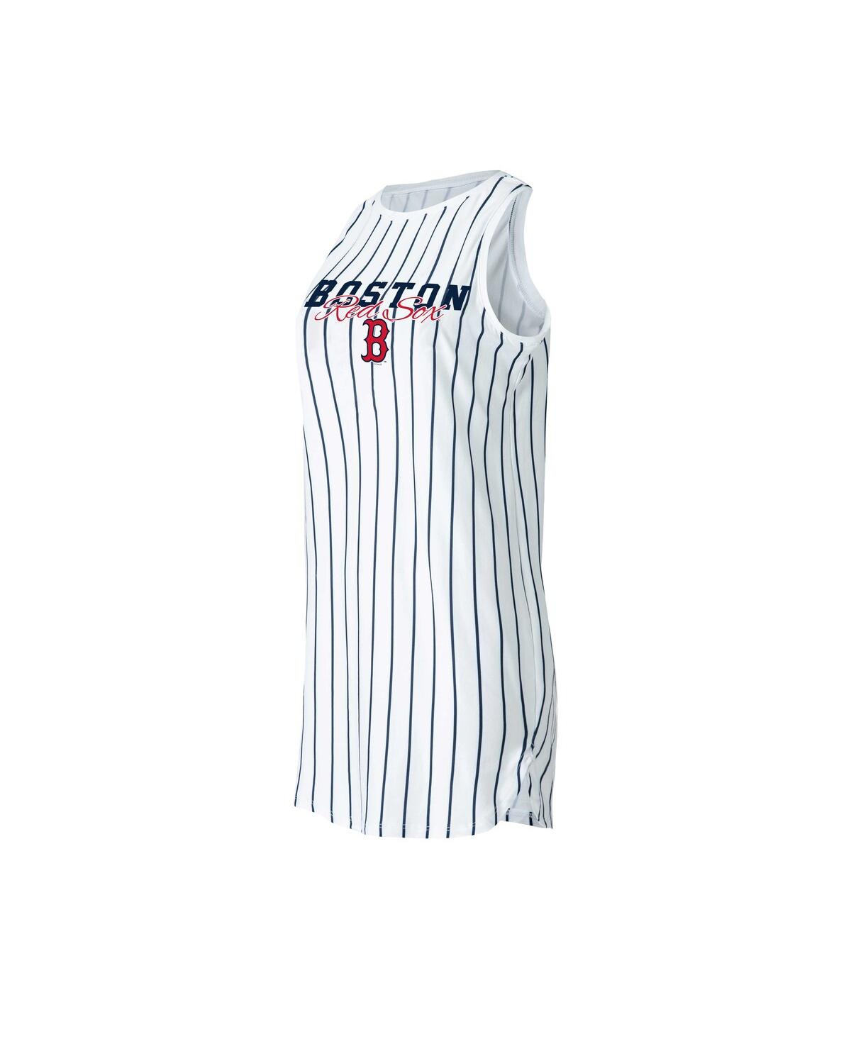 Concepts Sport Women's  White Boston Red Sox Reel Pinstripe Knit Sleeveless Nightshirt