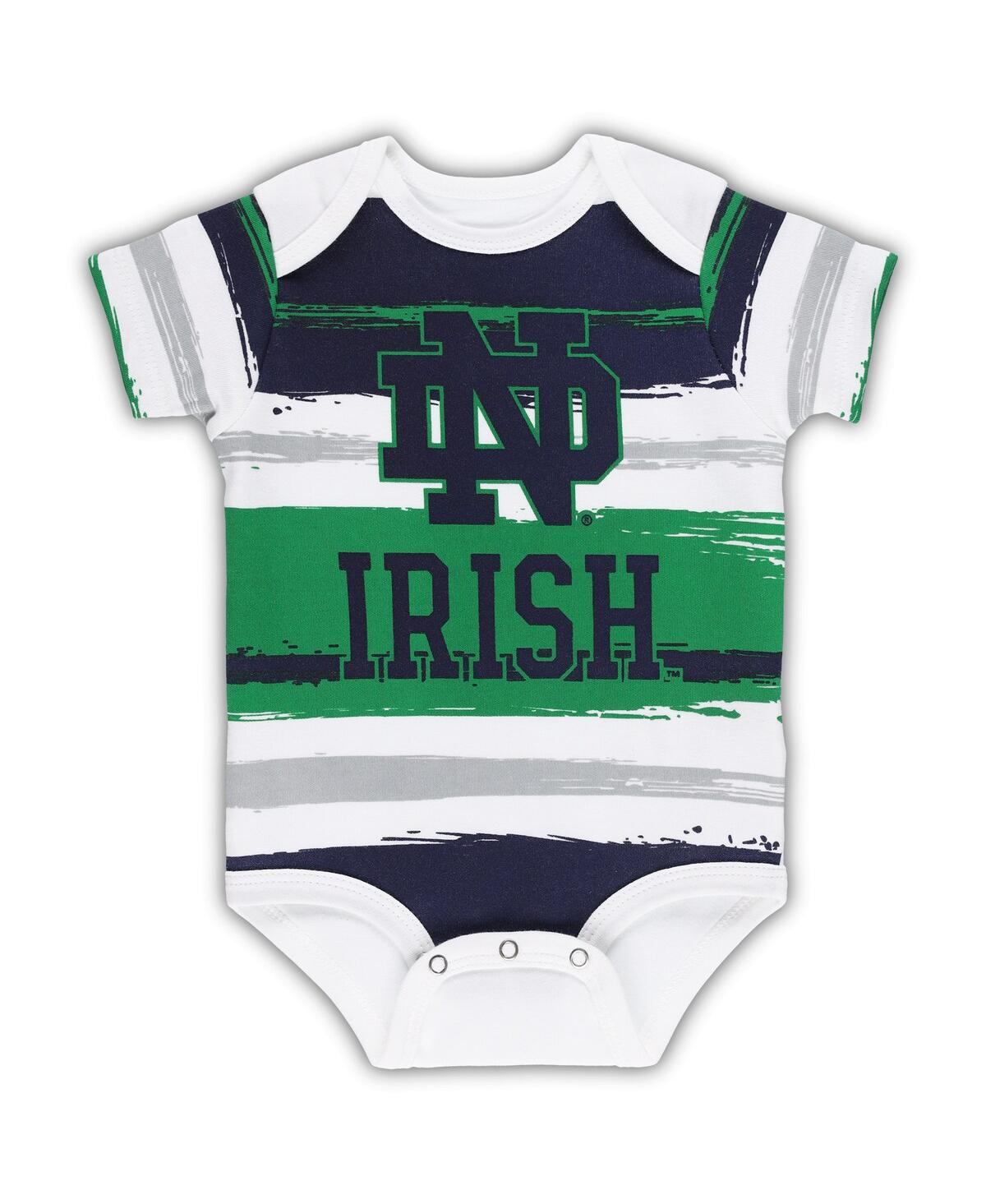 Outerstuff Babies' Newborn And Infant Boys And Girls Navy And White Notre Dame Fighting Irish Dream Team Raglan Long Sl