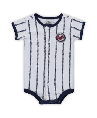 Newborn Boys and Girls White, Navy Minnesota Twins Power Hitter Short Sleeve Bodysuit