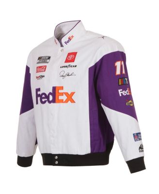 Men's JH Design White, Purple Denny Hamlin FedEx Twill Driver