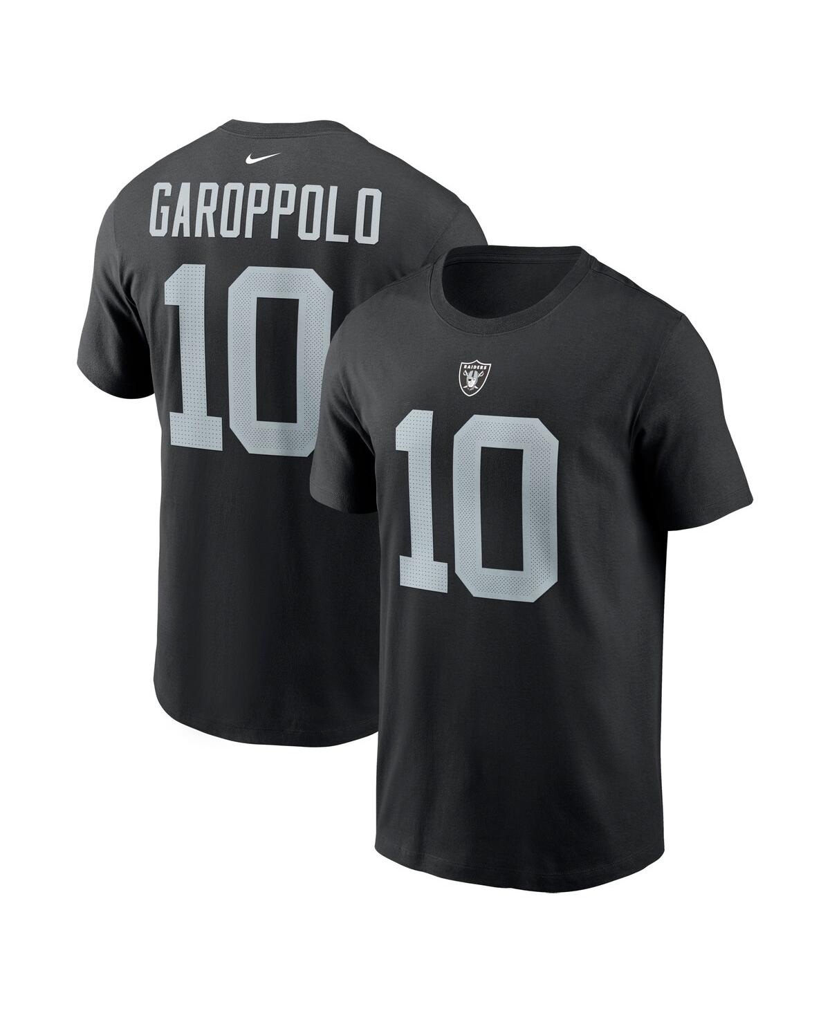 Shop Nike Men's  Jimmy Garoppolo Black Las Vegas Raiders Player Name And Number T-shirt