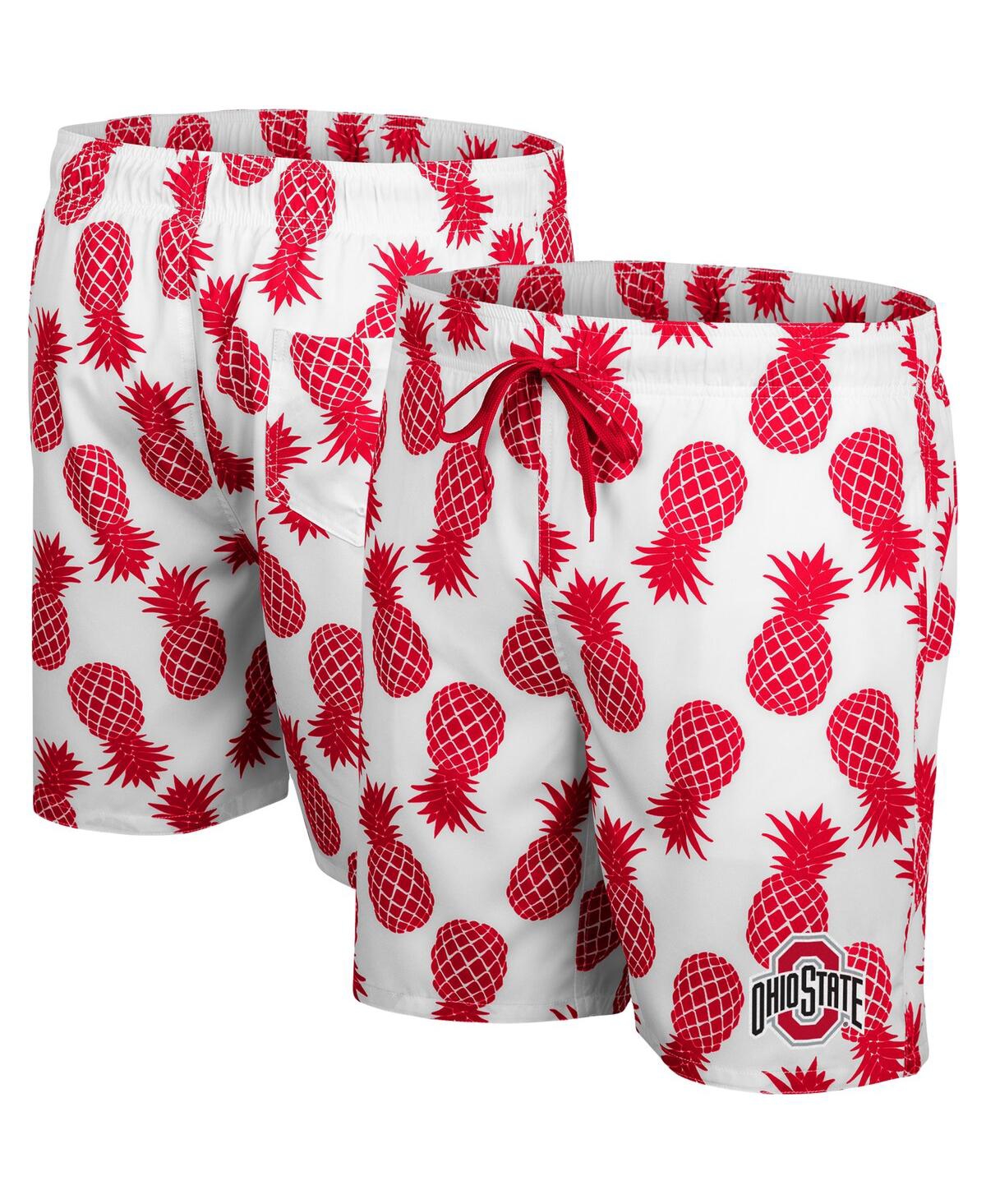 Men's Colosseum Scarlet Ohio State Buckeyes Pineapple Swim Shorts - Scarlet