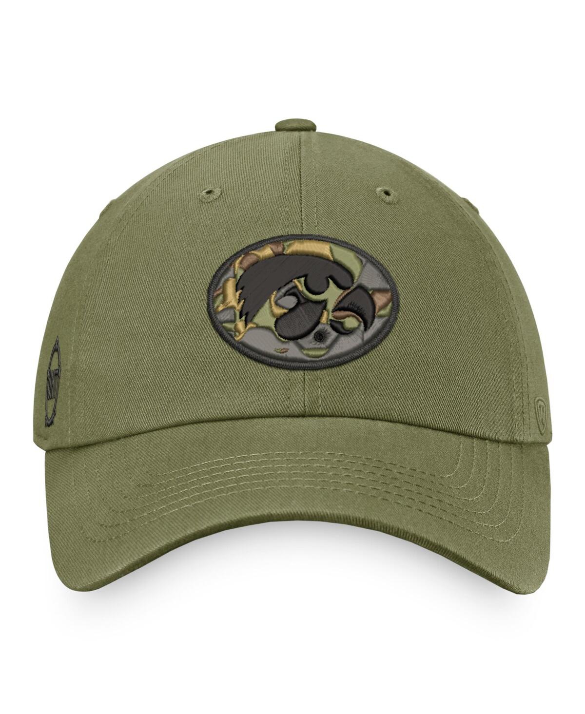 Top Of The World Olive Iowa Hawkeyes Oht Military Appreciation Unit Adjustable Hat In Olive