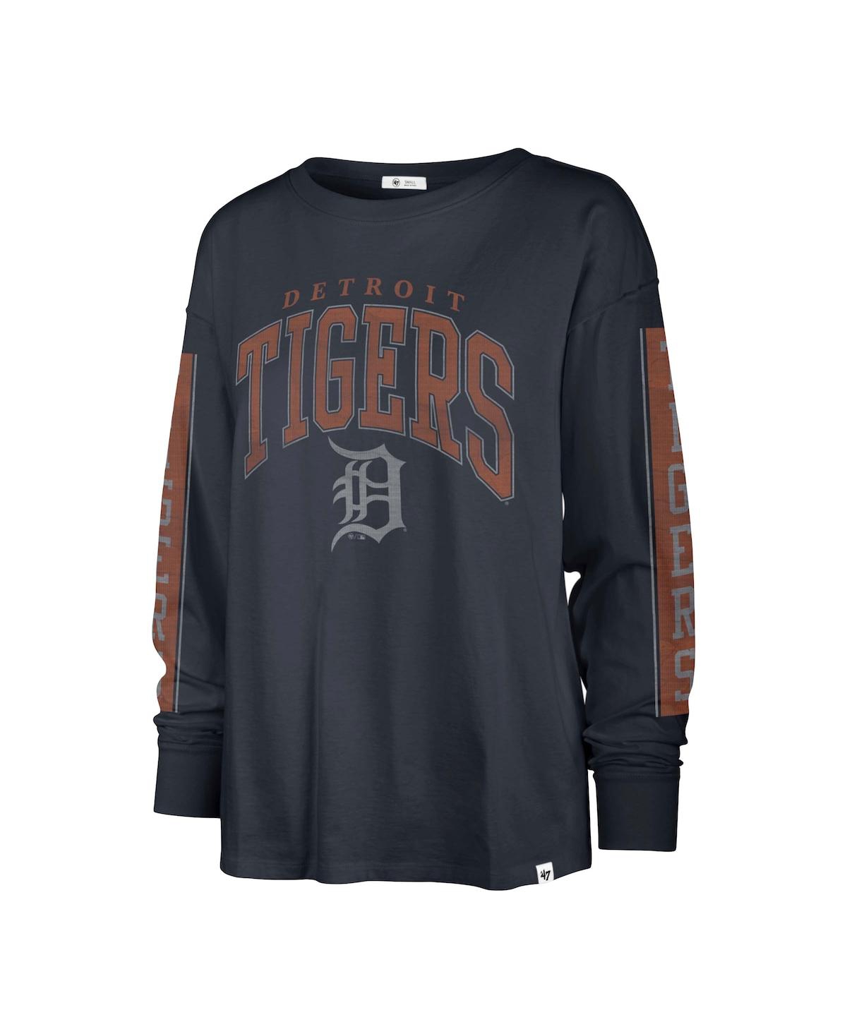 Shop 47 Brand Women's ' Navy Detroit Tigers Statement Long Sleeve T-shirt