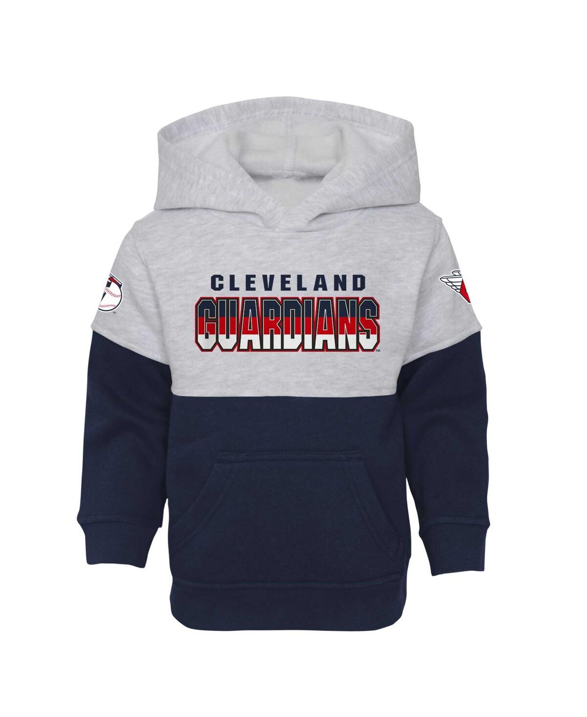 Outerstuff Toddler Boys And Girls Navy, Heather Gray Cleveland Guardians Two-piece Playmaker Set In Navy,heather Gray