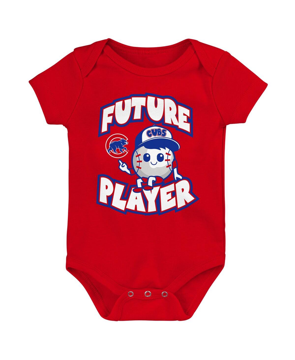 Shop Outerstuff Newborn And Infant Boys And Girls Royal, Red, White Chicago Cubs Minor League Player Three-pack Body In Royal,red,white