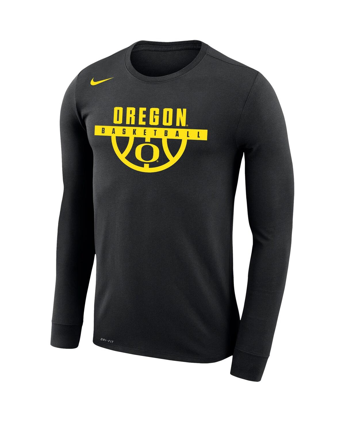 Men's NikeOregon Ducks Basketball Drop Legend Long Sleeve Performance T-shirt - Black