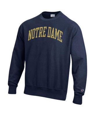 Men's Navy Notre Dame Fighting Irish Arch Reverse Weave Pullover Sweatshirt
