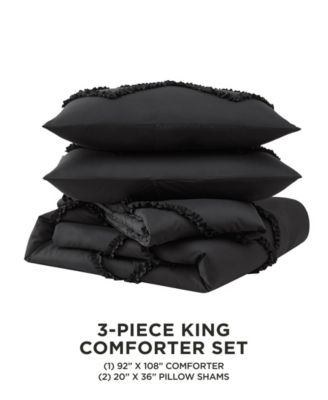 Diamond Ruffle 3 Piece Reversible Comforter Set, King