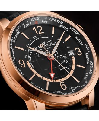 Men's Journeyman 2 Black Leather , Black Dial , 40mm Round Watch